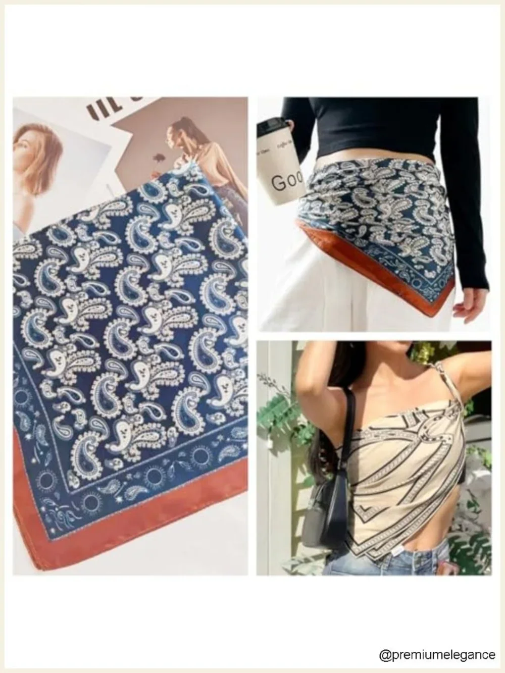 Silk Like Satin Scarf for Women Head Hair Neck Purse Scarf